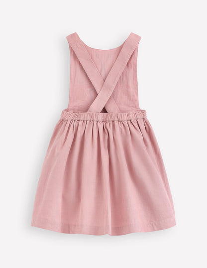 Cord Appliqué Pinafore Dress-Formica Pink Butterfly-3