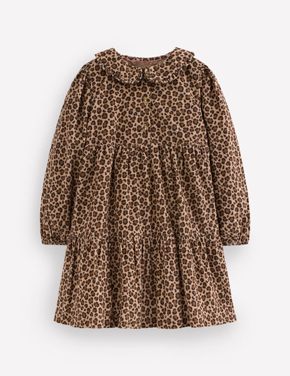 Minna Collared Woven Dress-Leopard-1