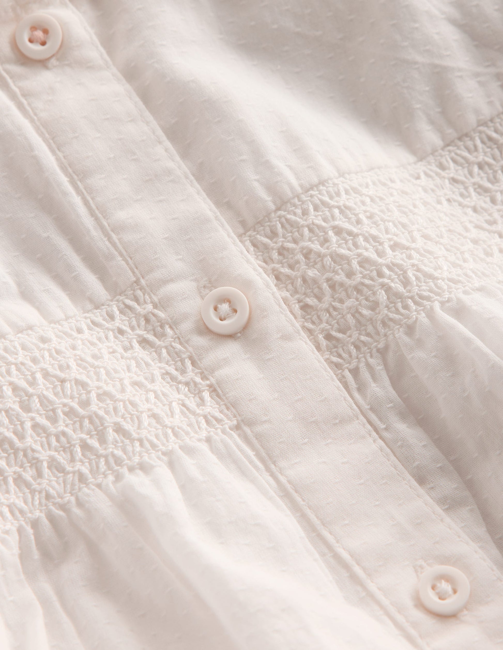 Scalloped Collar Smocked Shirt-Soft Ivory-4