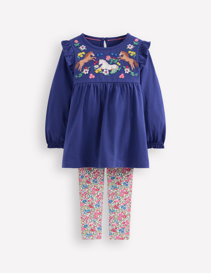 Embroidered Tunic Set-Starboard Horse Embroidery