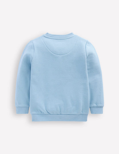 Applique Sweatshirt-Glacier Blue Cat-2