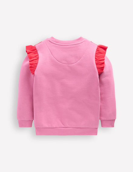 Applique Sweatshirt-Formica Pink Butterfly