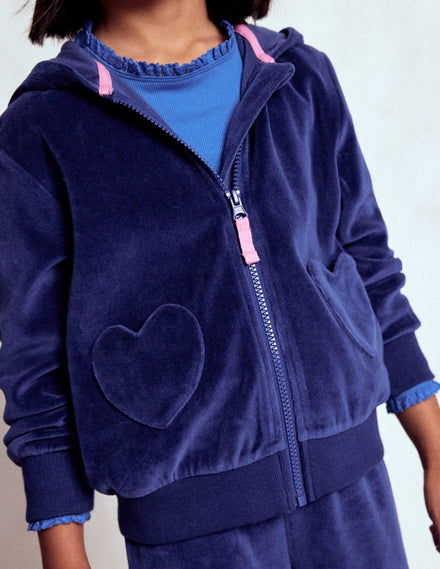 Velour Hoodie-Starboard Blue