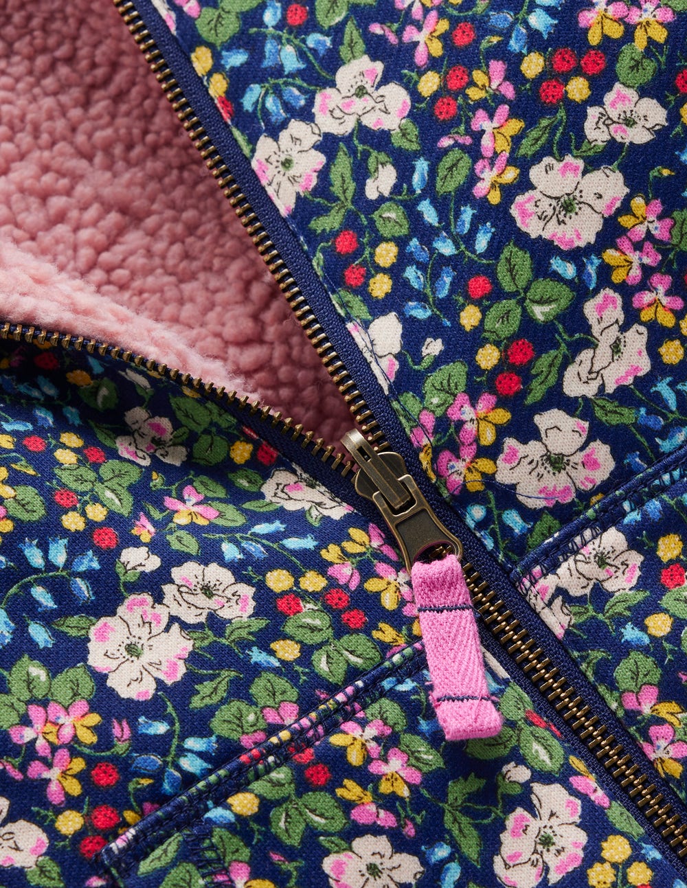 Reversible Borg Hoodie-Starboard Blue Berry Floral-4
