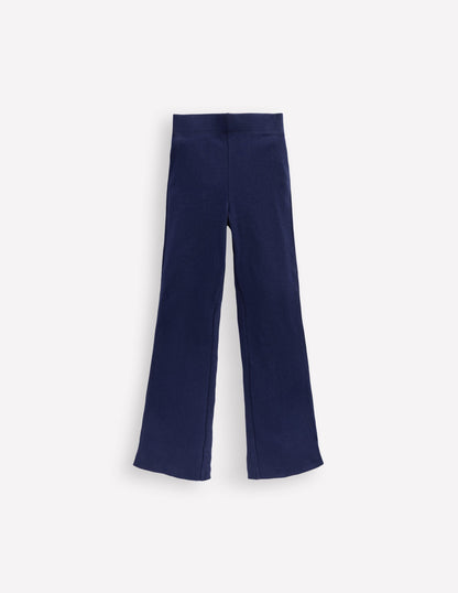 Ribbed Flare Leggings-College Navy-6