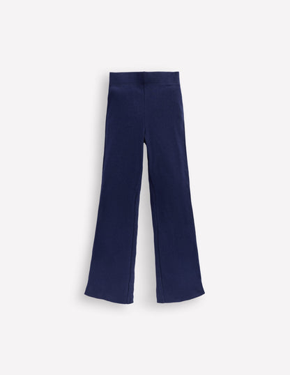 Ribbed Flare Leggings-College Navy-5