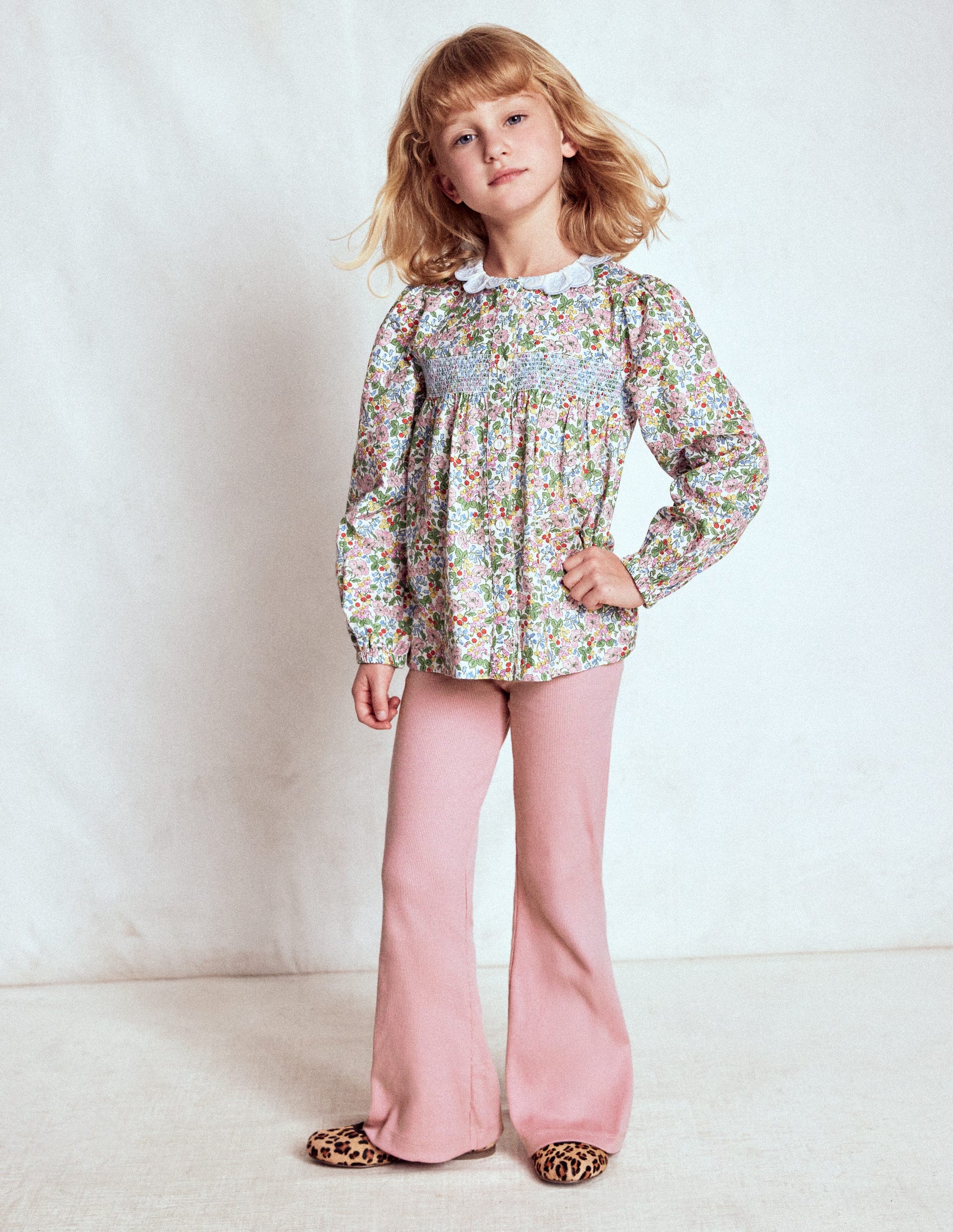 Ribbed Flare Leggings-Vintage Pink-1