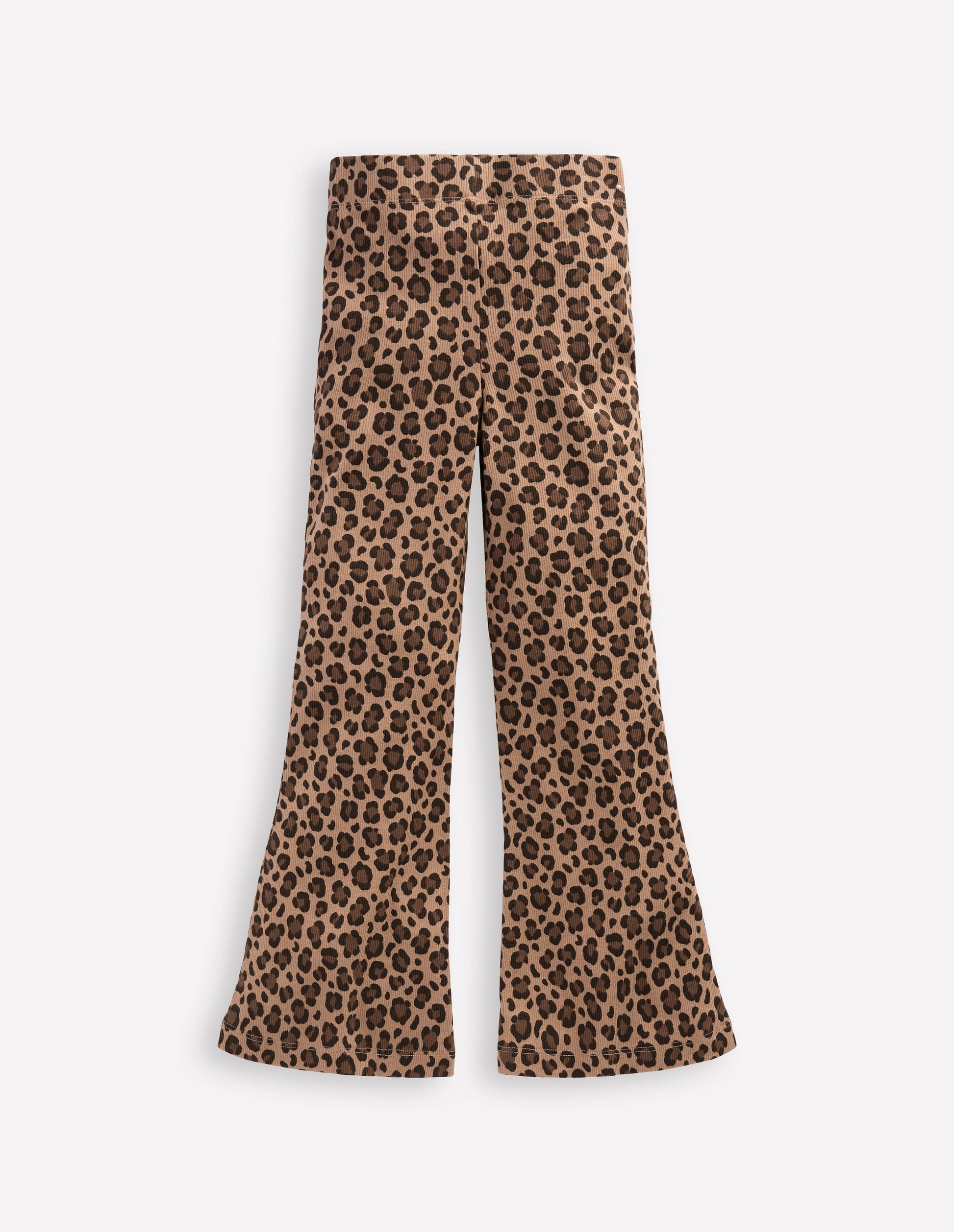 Ribbed Flare Leggings-Leopard-2