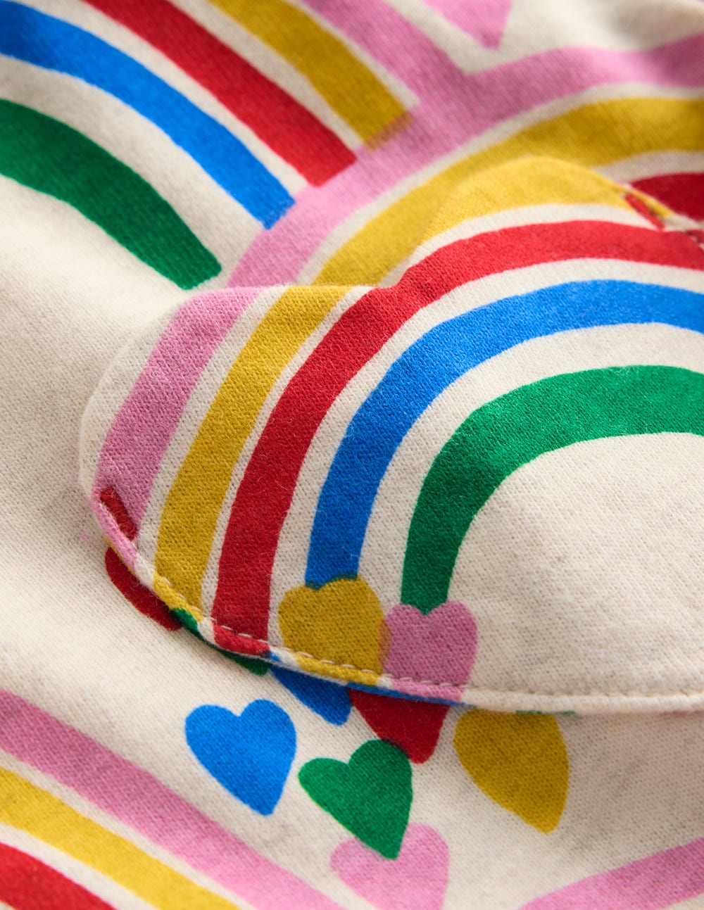 Heart Pocket Fun Jersey Dress-Oatmeal Marl Rainbow Hearts-4