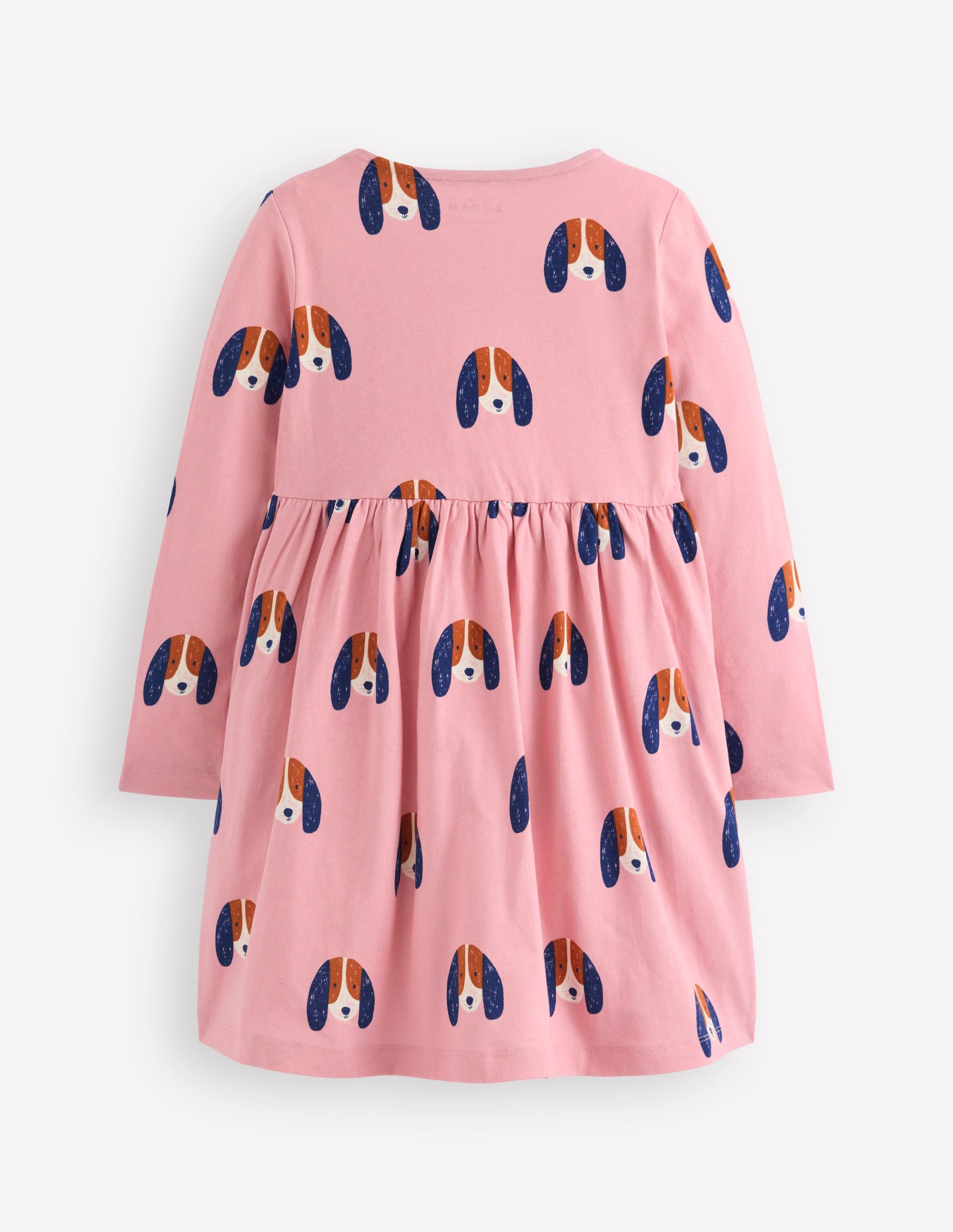 Heart Pocket Fun Jersey Dress-Vintage Pink Spaced Pups-2