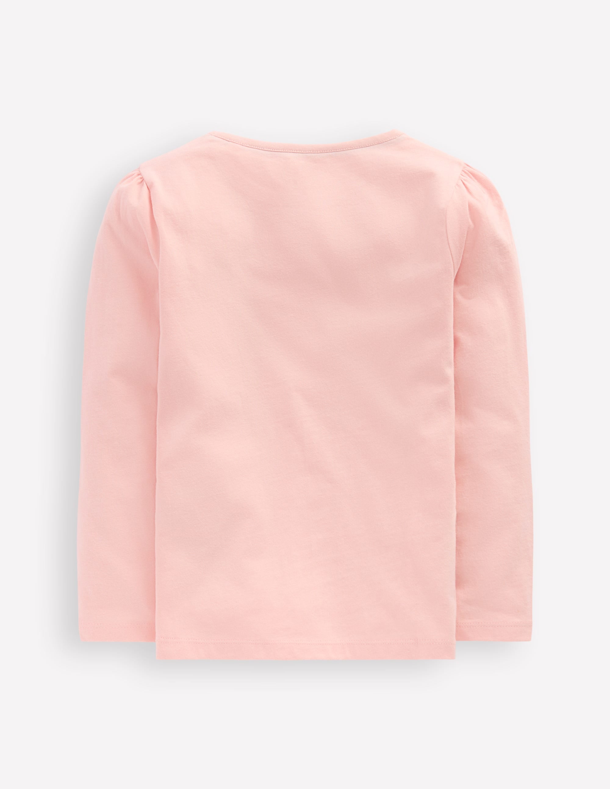 Puff Sleeve Appliqué  T-shirt-Chalk Pink Butterfly - Image 2