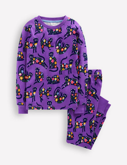 Snug Glow-In-The-Dark Pyjamas-Purple Cats