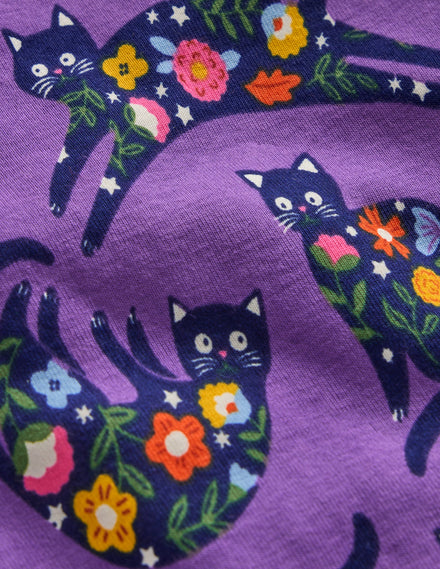Snug Glow-In-The-Dark Pyjamas-Purple Cats