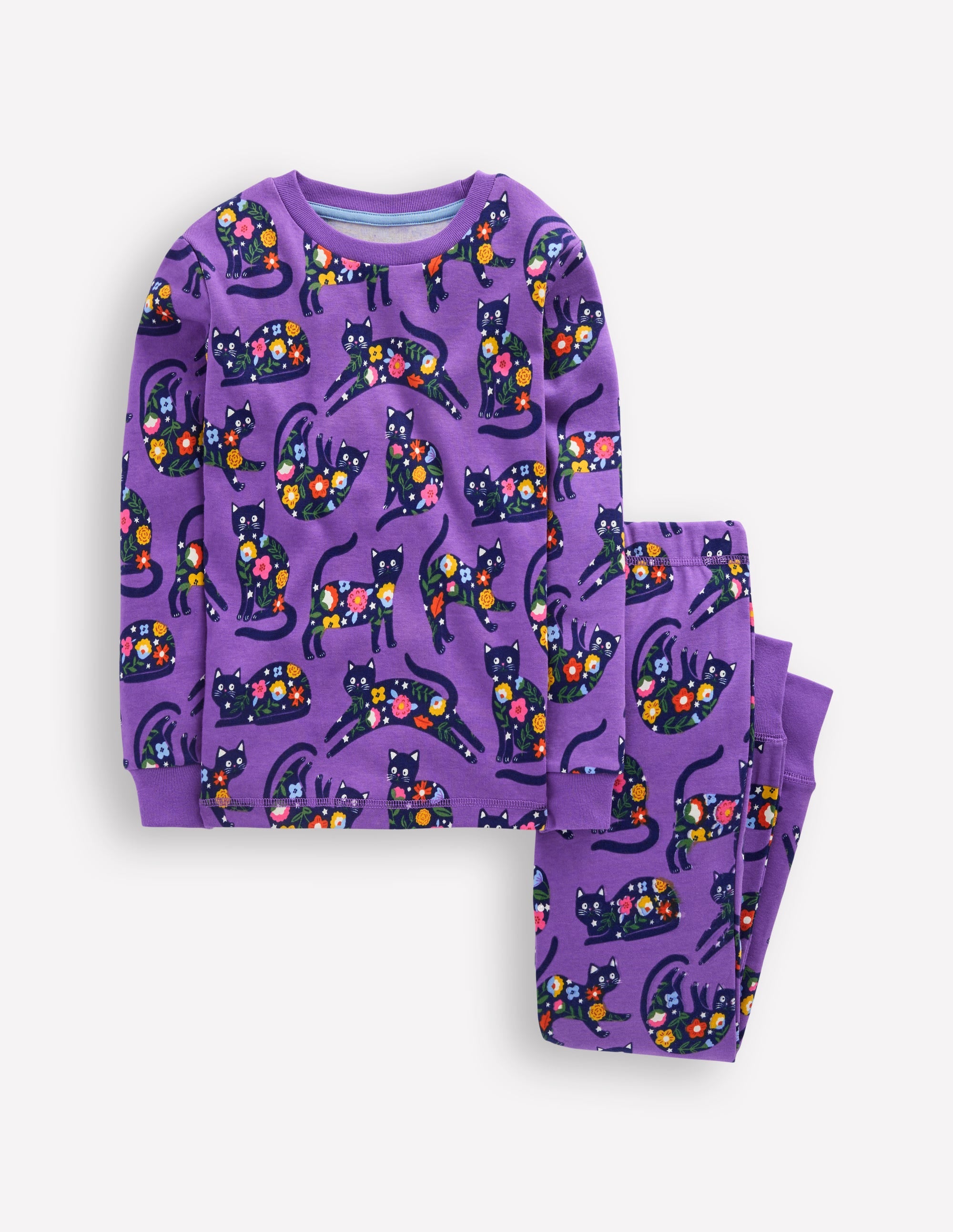 Snug Glow-in-the-dark Pyjamas-Purple Cats - Image 1