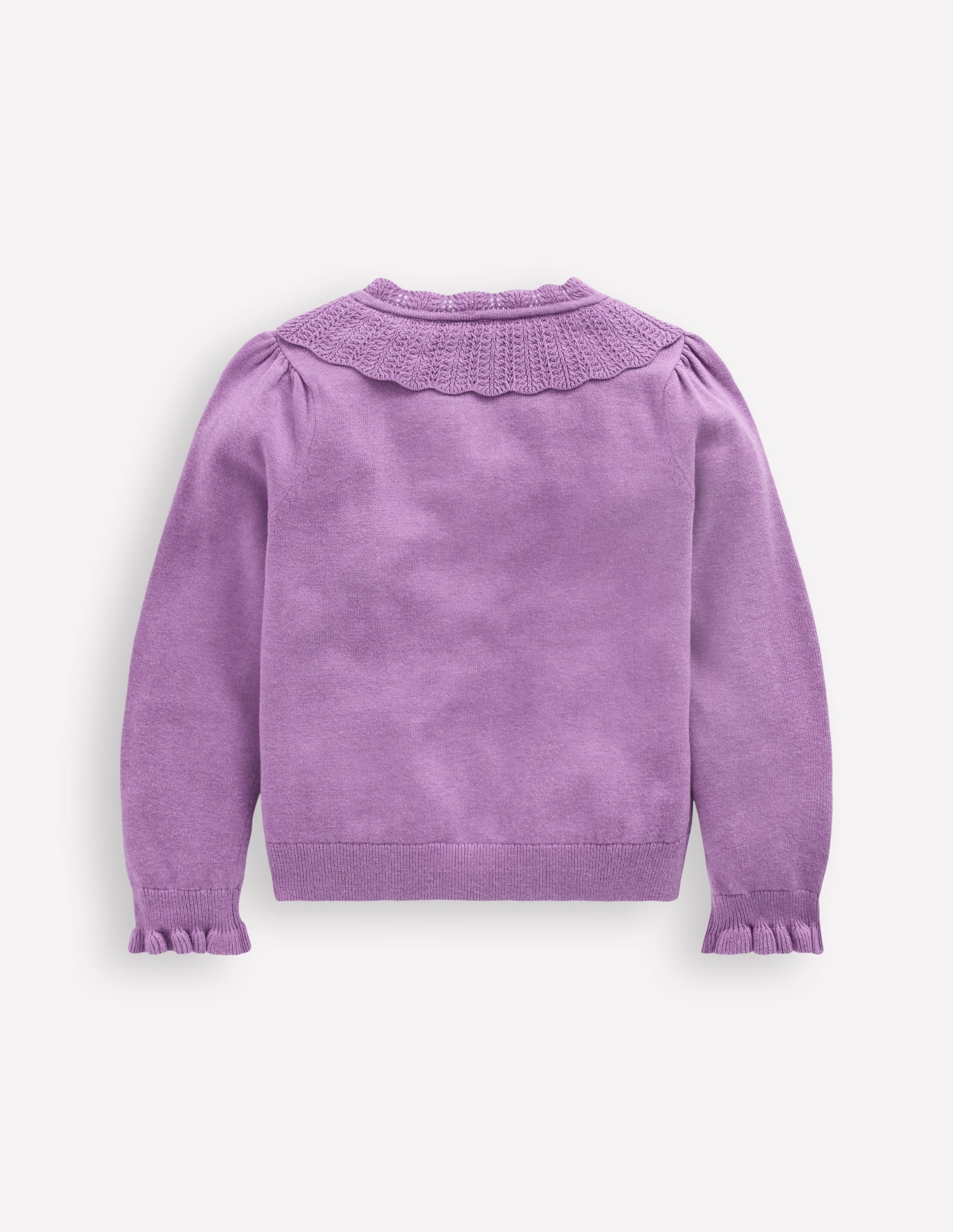 Pretty Ruffle Cardigan-Aster Purple Marl - Image 2