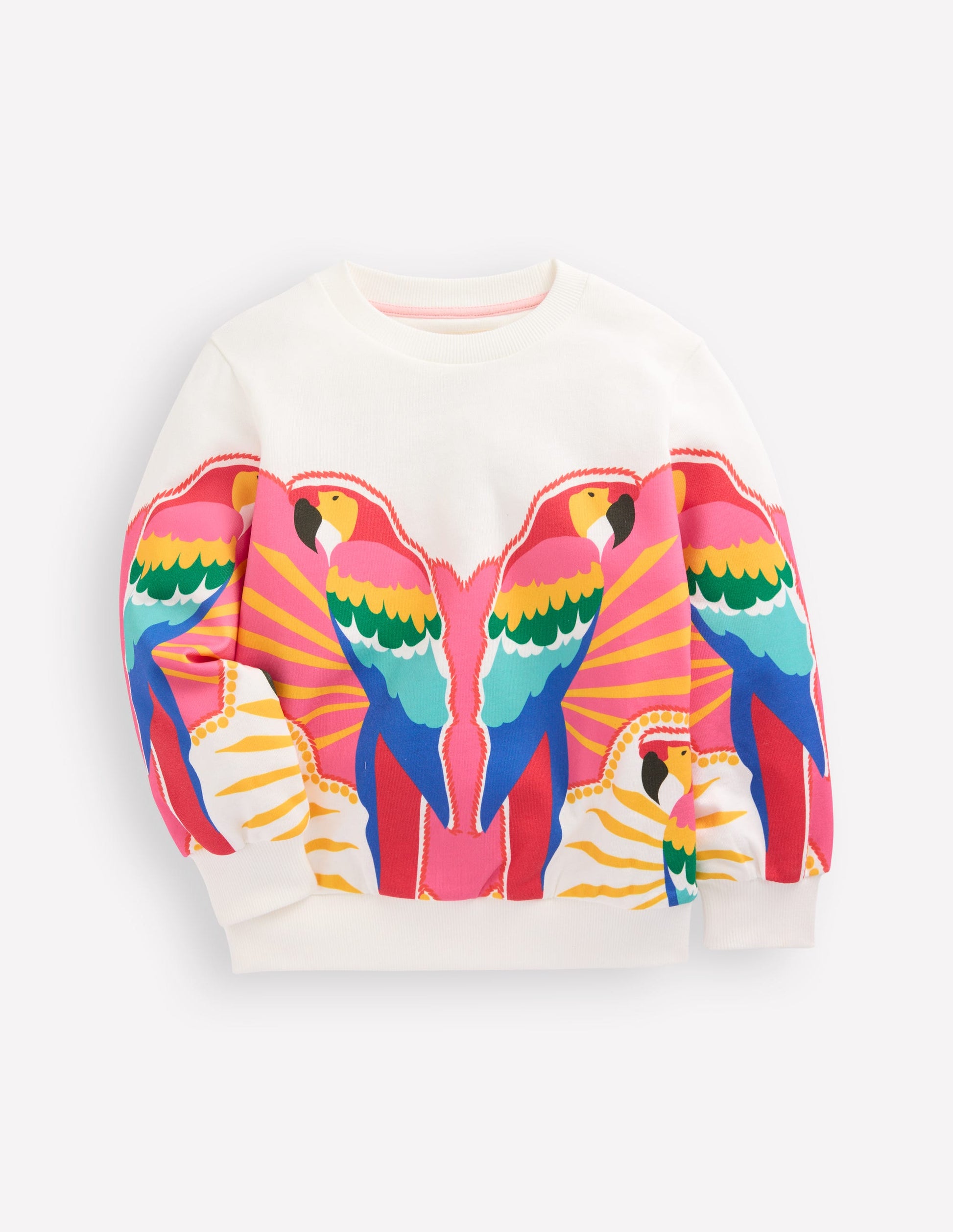 Printed Relaxed Sweatshirt-Multi Parrot-5