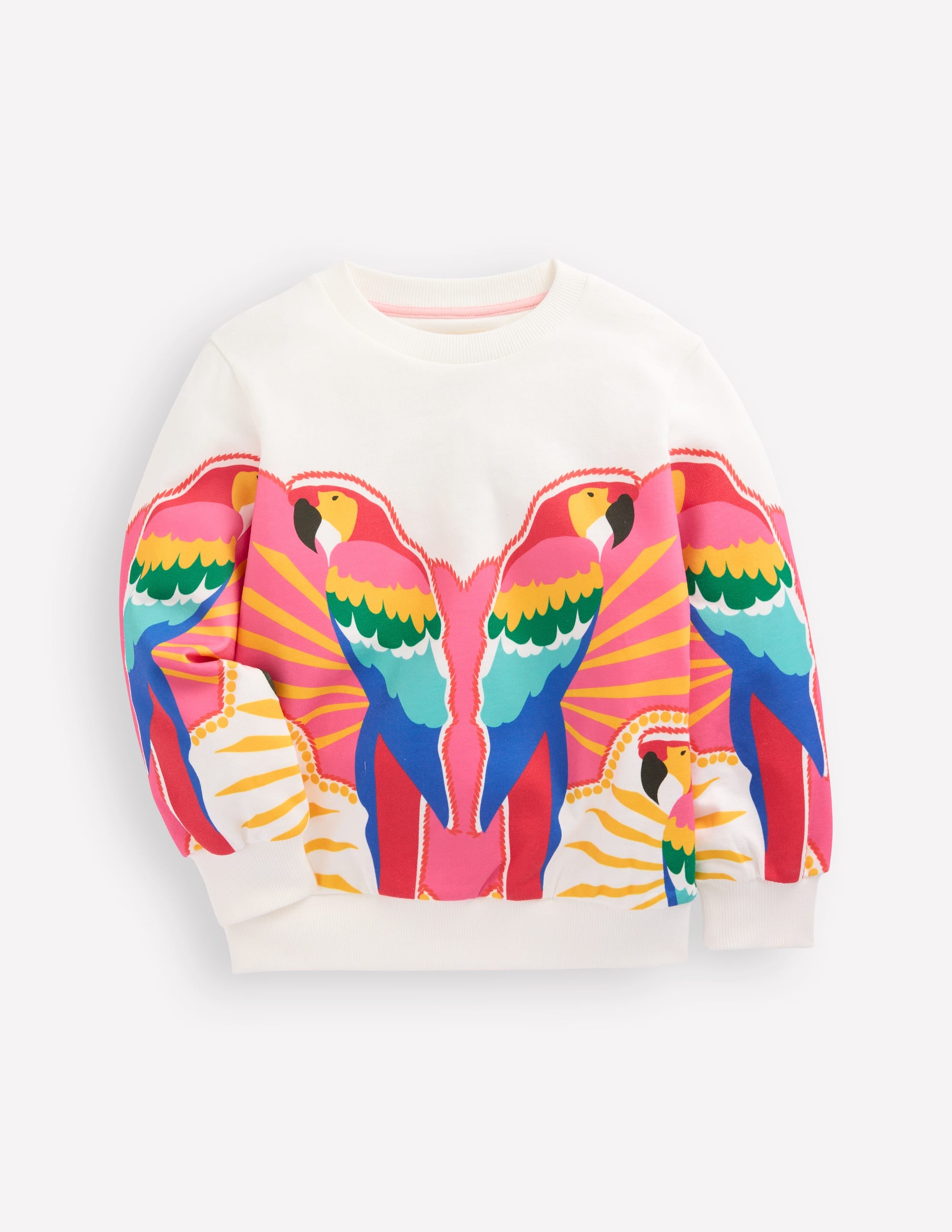 Printed Relaxed Sweatshirt-Multi Parrot - Image 5