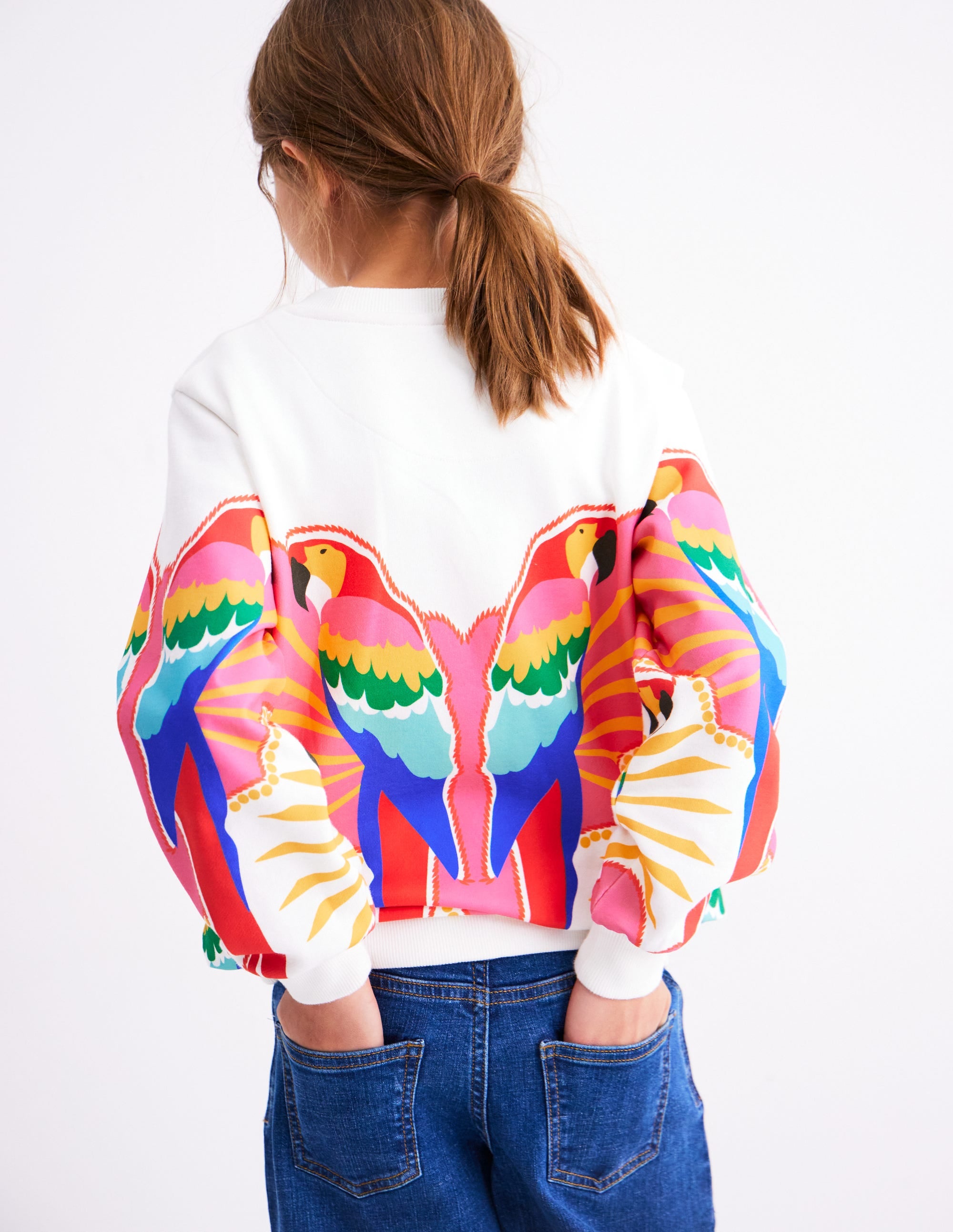 Printed Relaxed Sweatshirt-Multi Parrot - Image 2