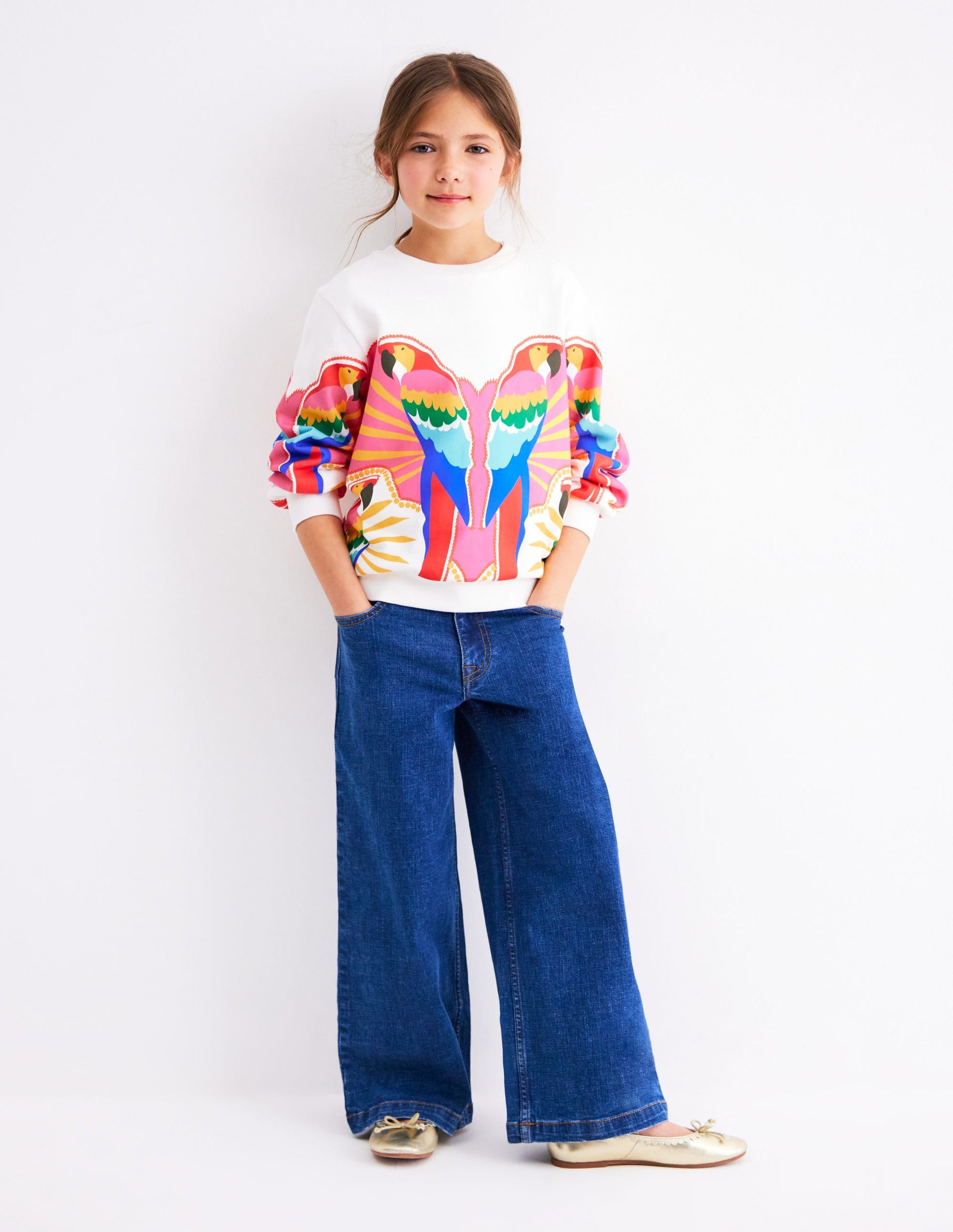 Printed Relaxed Sweatshirt-Multi Parrot-3