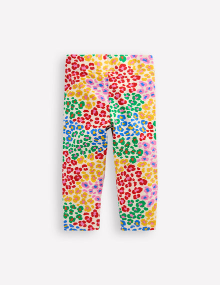 Fun Cropped Leggings-Multi Rainbow Leopard
