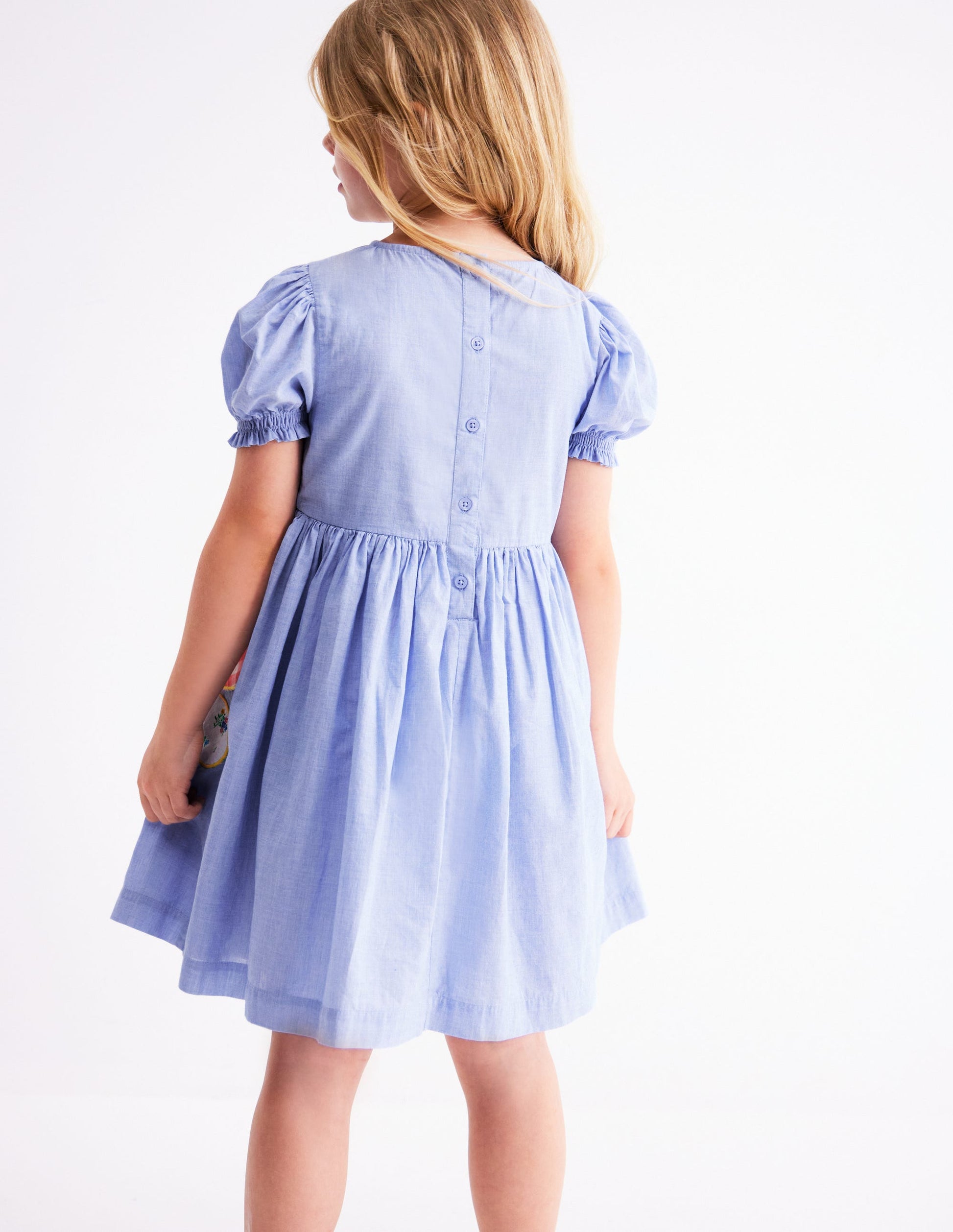Madeline Woven Dress-Floral Patchwork Applique-3