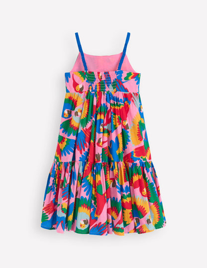 Aurelia Tiered Twirly Dress-Multi Rainbow Parrot-4