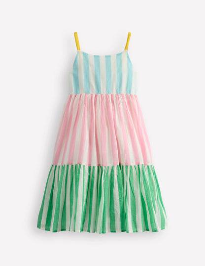 Aurelia Tiered Twirly Dress-Hotchpotch Stripe-2