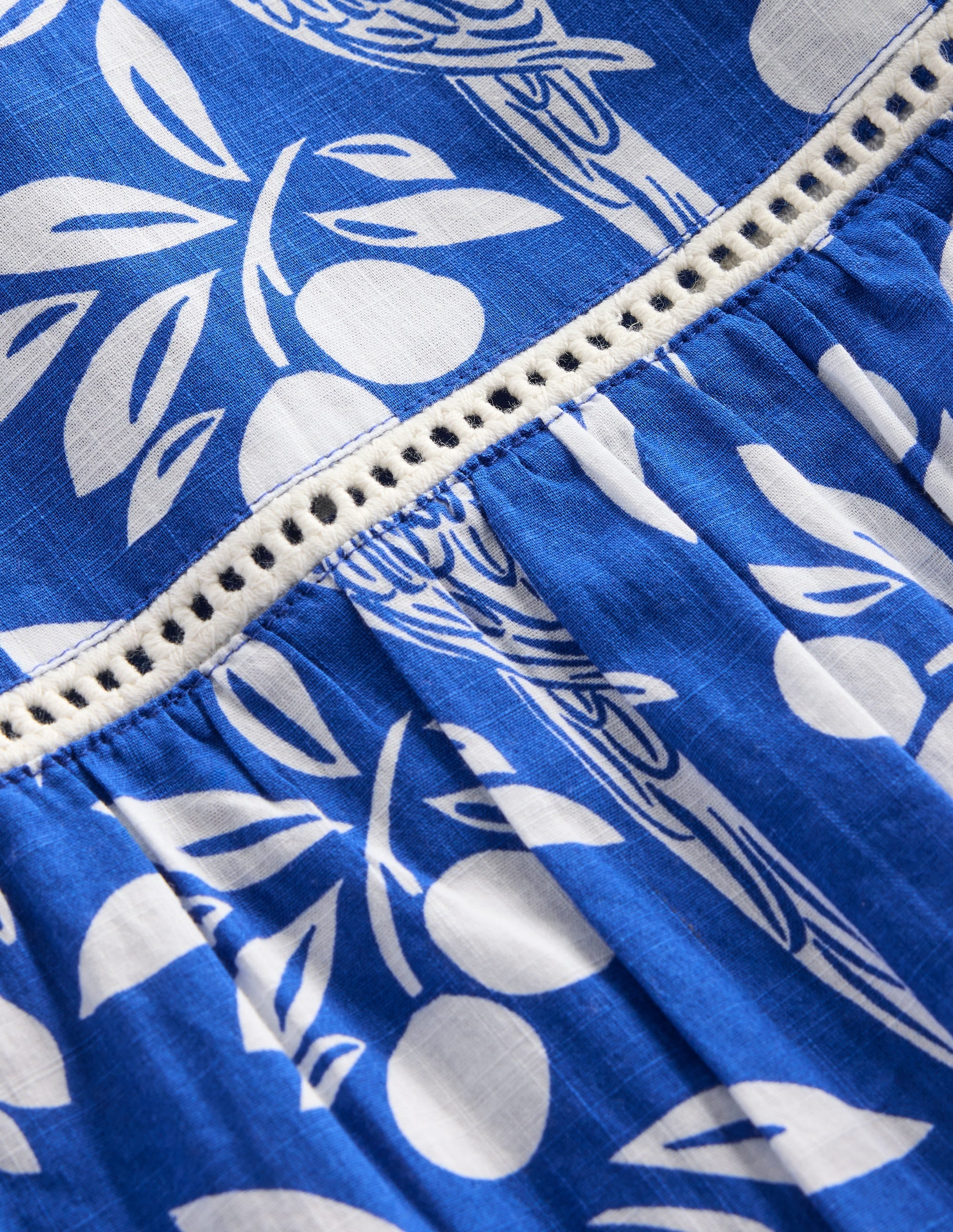 Celia Woven Holiday Dress-Bright Blue Parrot Palm - Image 6