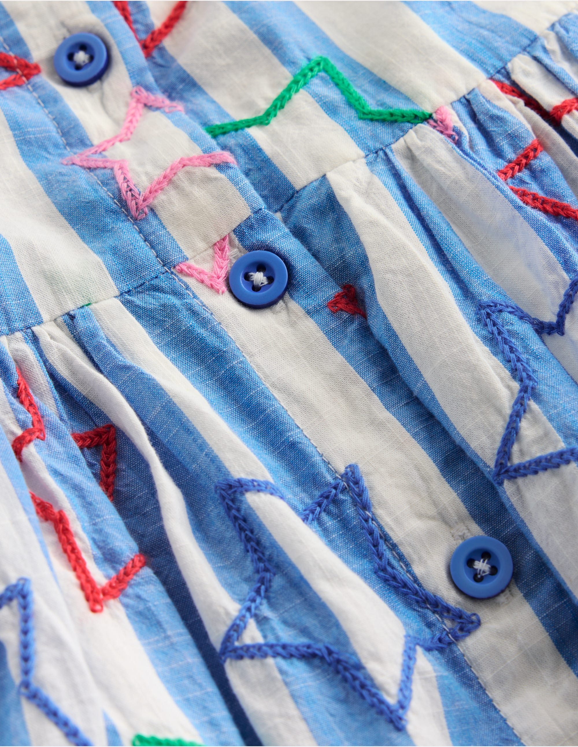 Remy Button Through Dress-Peacock Plume Blue Star - Image 6