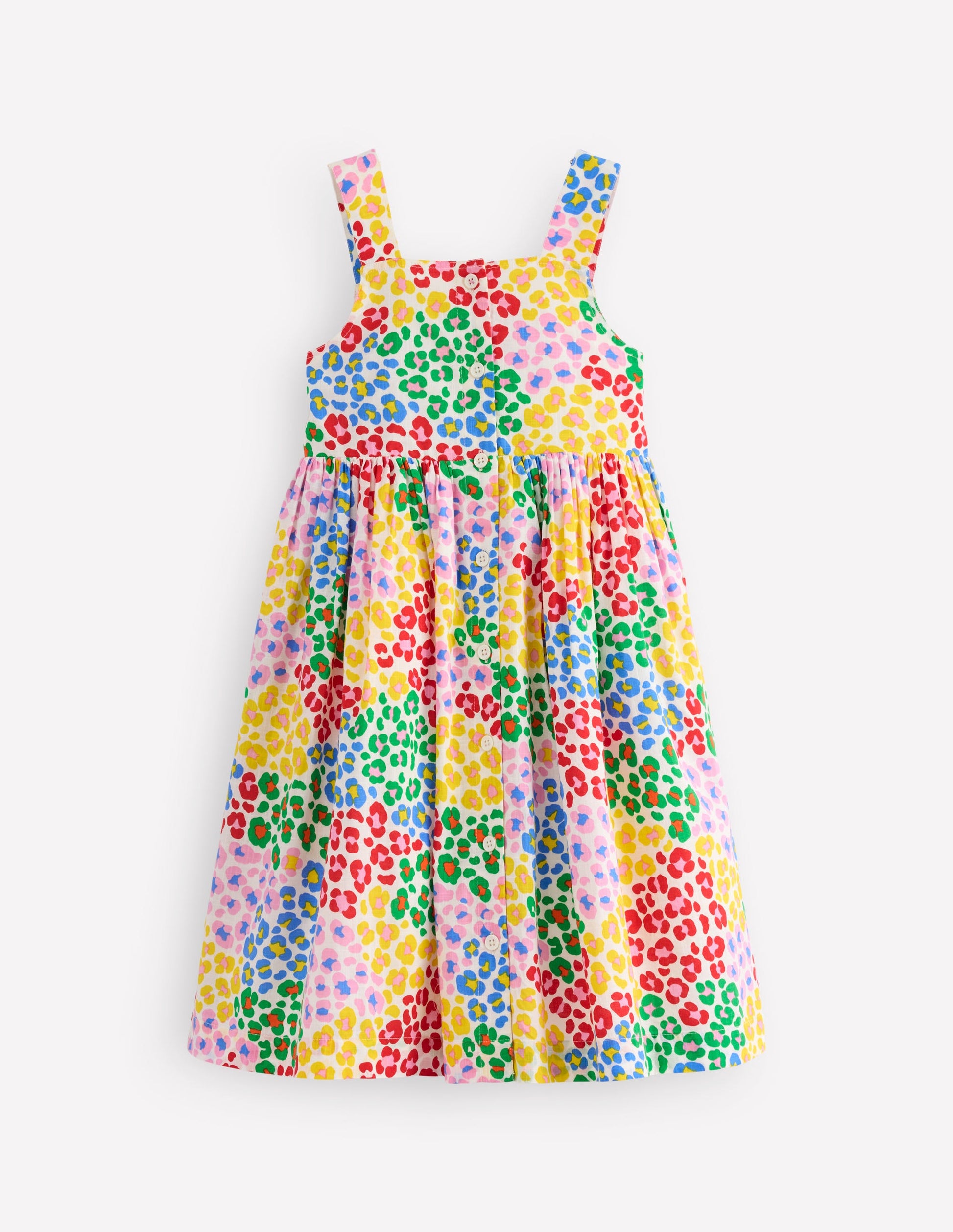 Remy Button Through Dress-Multi Rainbow Leopard-1