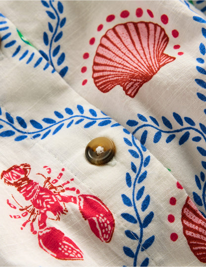 Remy Button Through Dress-Multi Holiday Tile-7