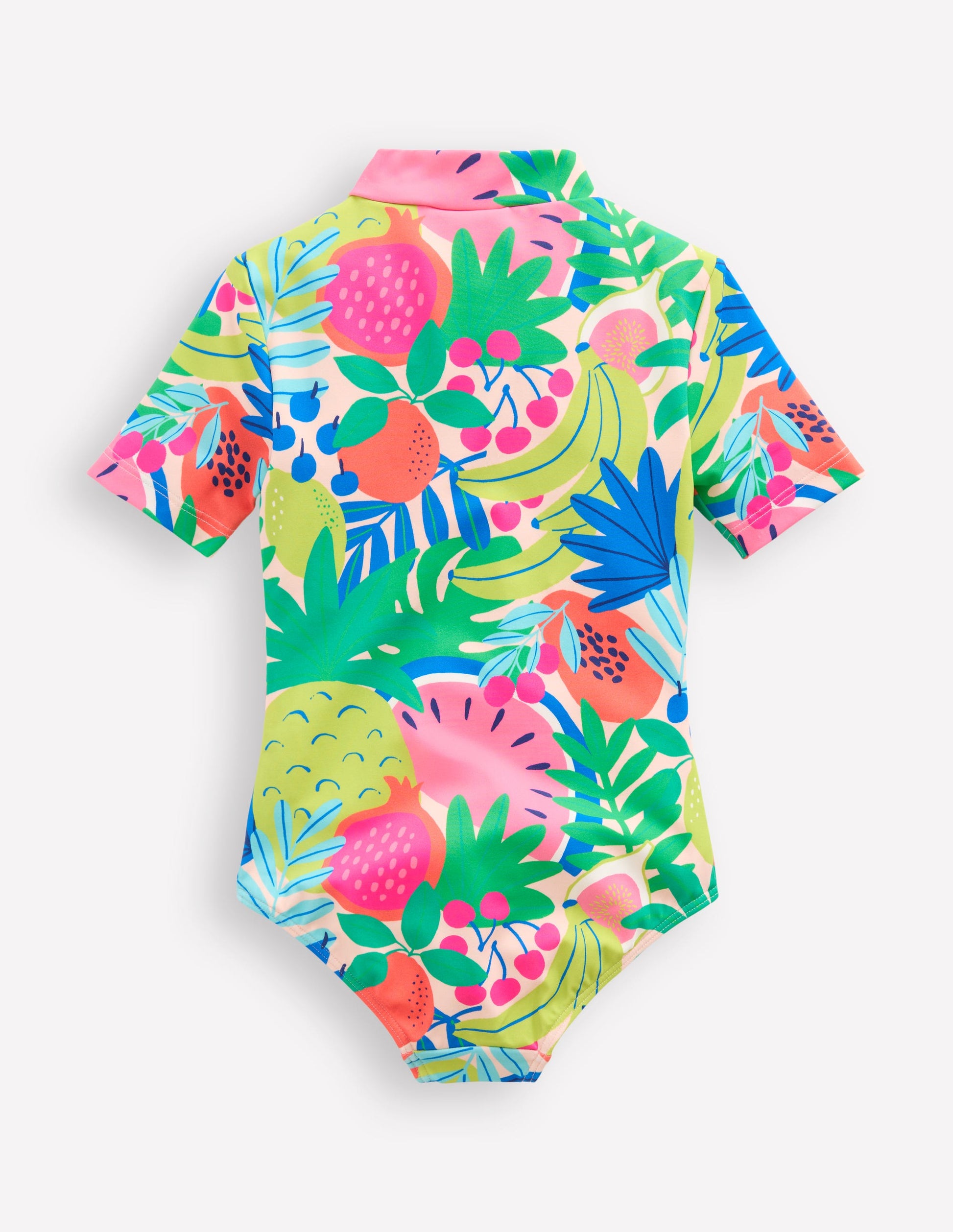 Short-sleeved Swimsuit-Multi Tropical Fruit-3