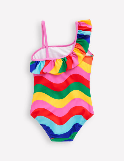 Lila One Shoulder Swimsuit-Multi Rainbow Wave-3
