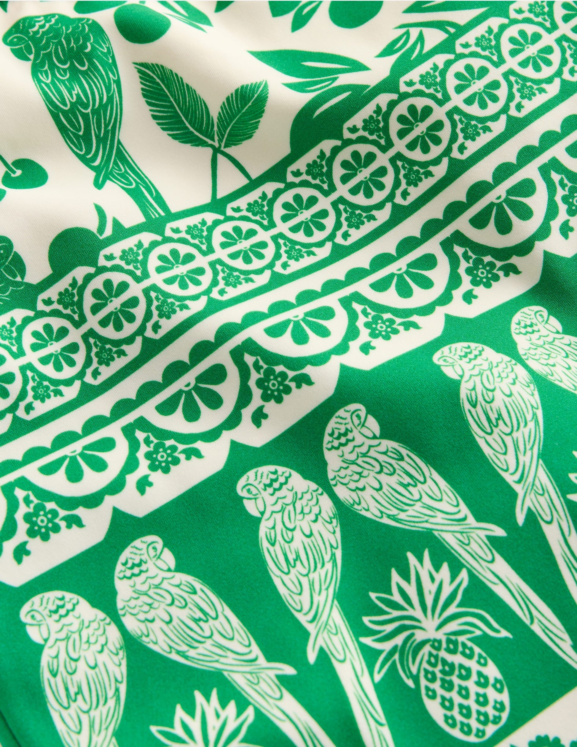 Cross-back Tankini Top-Rich Emerald Parrot Palm-5
