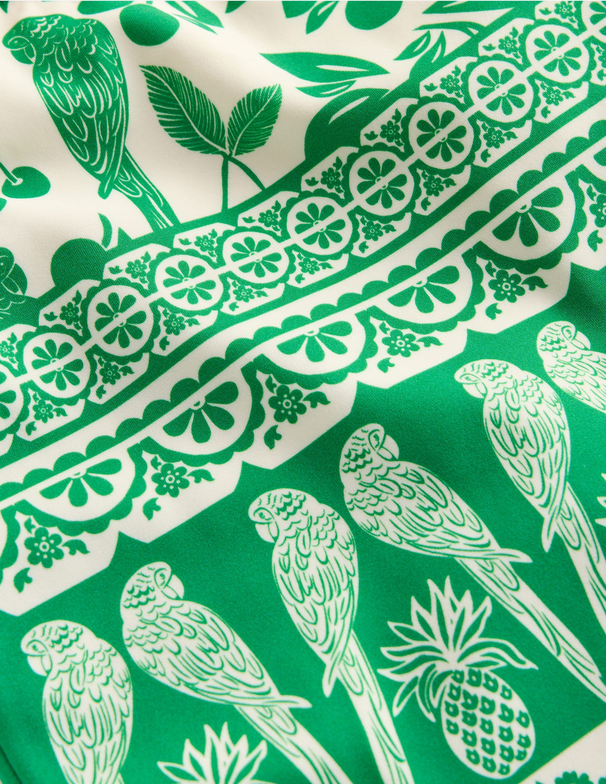 Cross-back Tankini Top-Rich Emerald Parrot Palm - Image 3