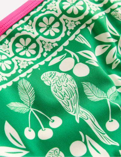Patterned Bikini Bottoms-Rich Emerald Parrot Palm-3
