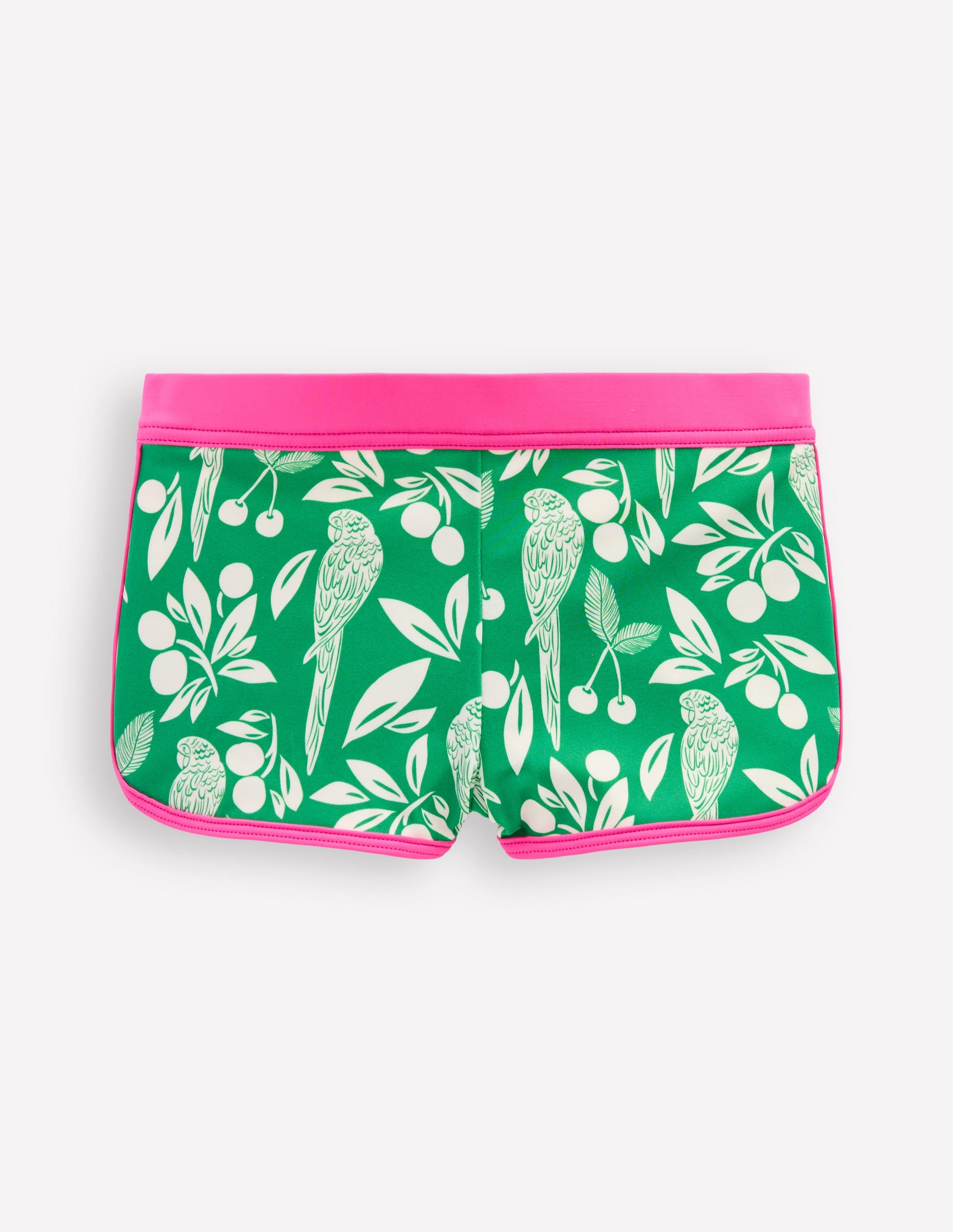 Patterned Swim Shorts-Rich Emerald Parrot Palm-2