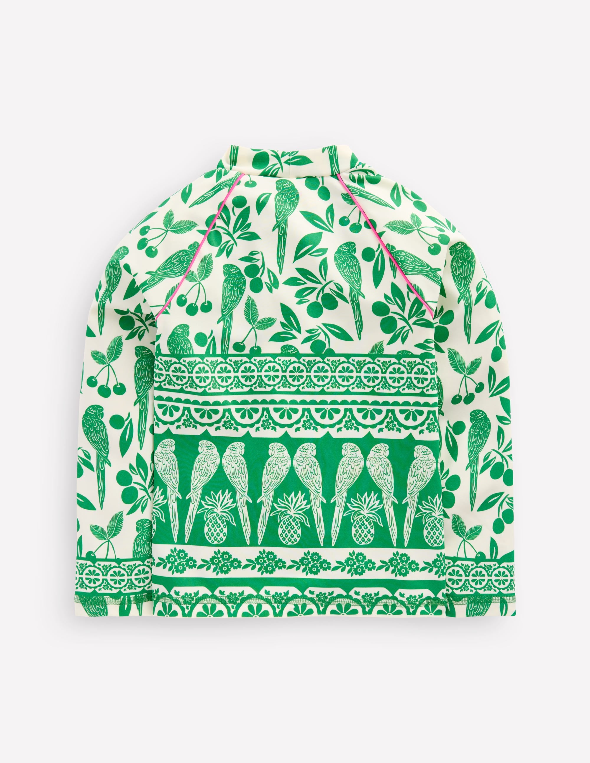 Sun Safe Patterned Rash Vest-Rich Emerald Parrot Palm - Image 2