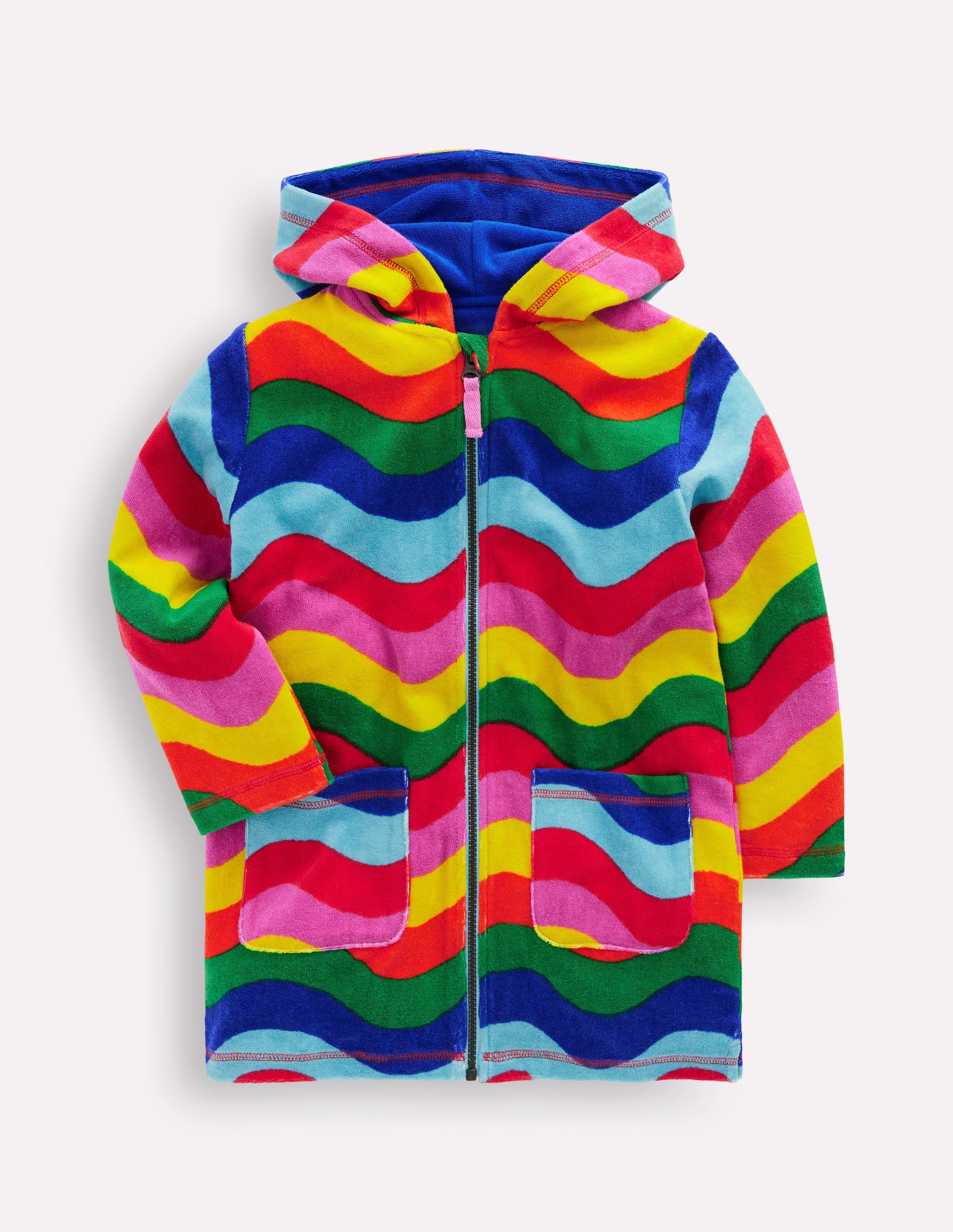 Romie Towelling Zip Throw-On-Multi Wave Stripe-2