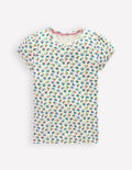 Short Sleeve Pointelle Top-Soft Ivory Ditsy Floral