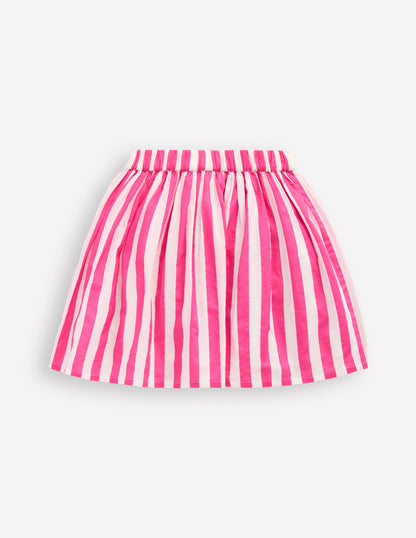 Appliqué Skirt-Fruit Pink Stripe-3