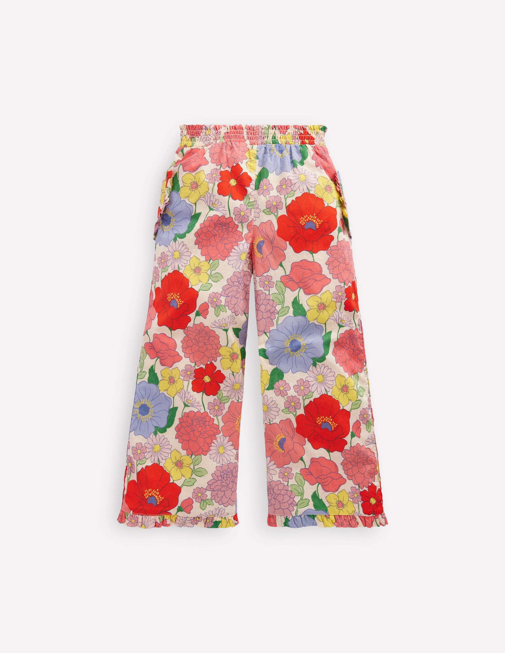Nostalgic Frill Trousers-Multi Summer Garden-2