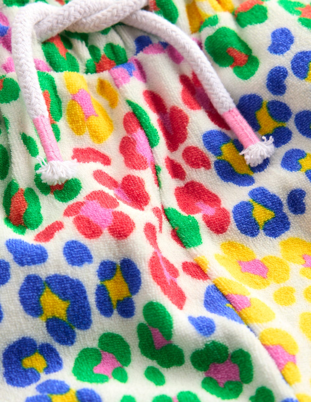 Towelling Trousers-Multi Rainbow Leopard