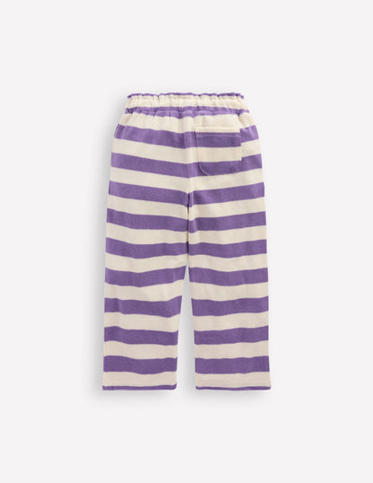 Towelling Trousers-Soft Ivory/Aster Purple-3
