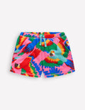 Printed Towelling Short-Multi Rainbow Parrot