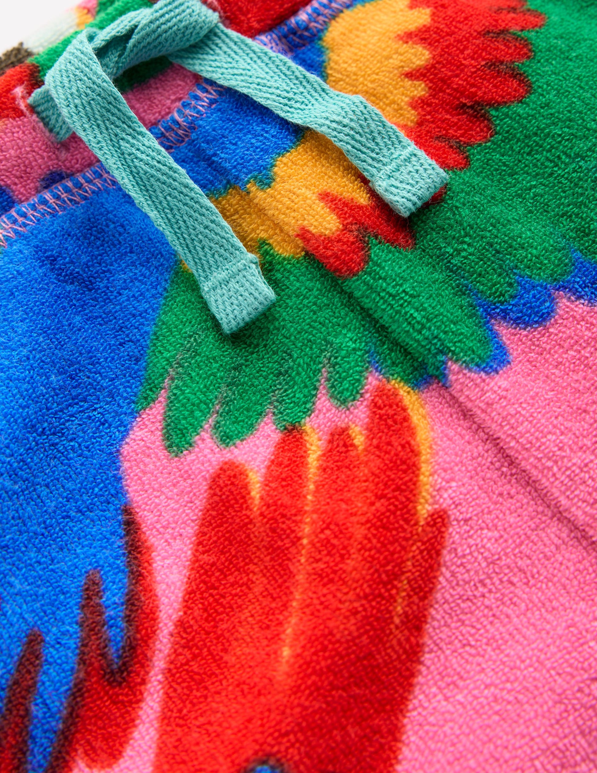 Printed Towelling Short-Multi Rainbow Parrot-3