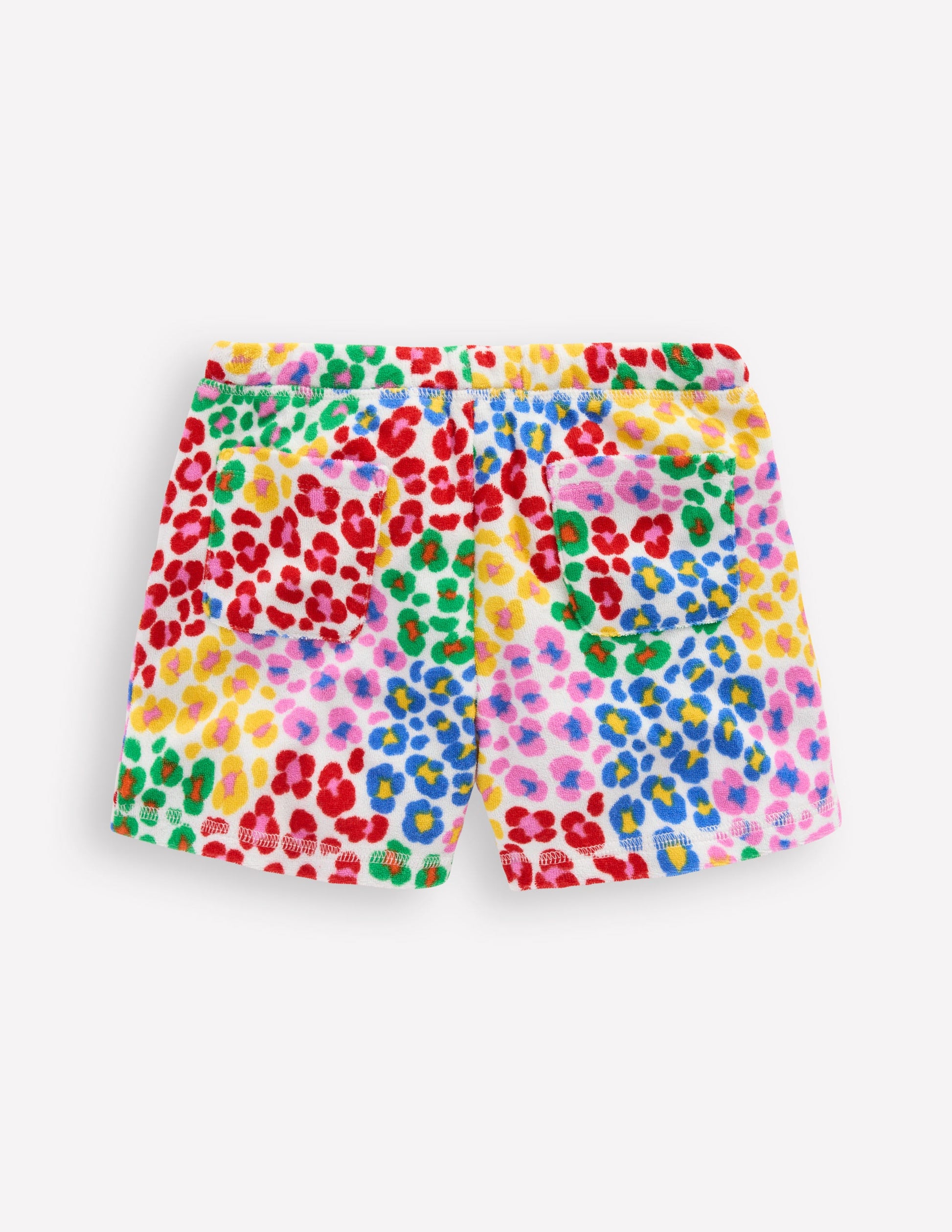 Printed Towelling Short-Multi Rainbow Leopard-2