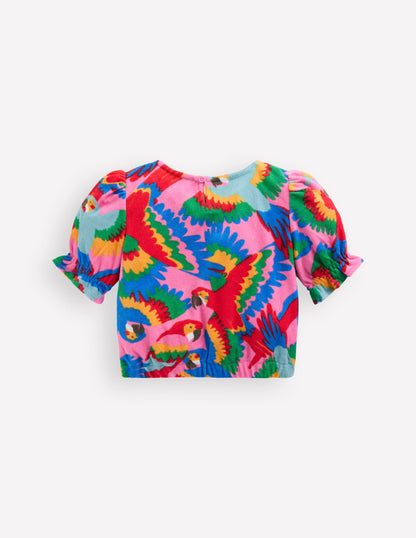 Towelling Top-Multi Rainbow Parrot-2