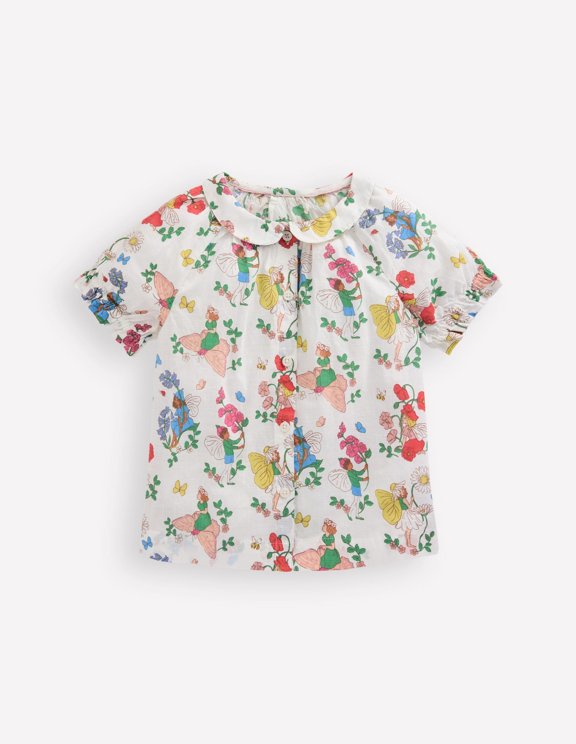 Woven Collared Top-Soft Ivory Flower Fairy-6