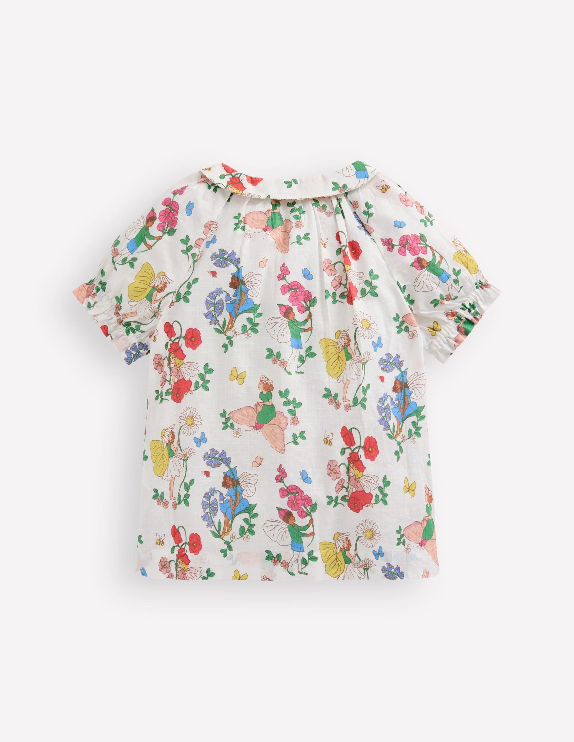 Woven Collared Top-Soft Ivory Flower Fairy-7